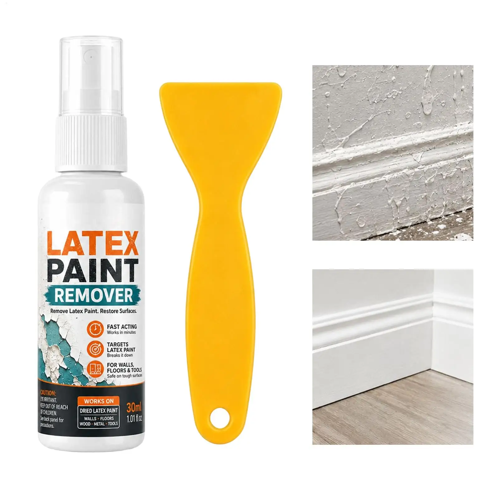 30ml Paint Remover Spray Latex Paint Stripper for Glass Metal Plastic Furniture Windows Fast Softening Kit  For Walls Floors