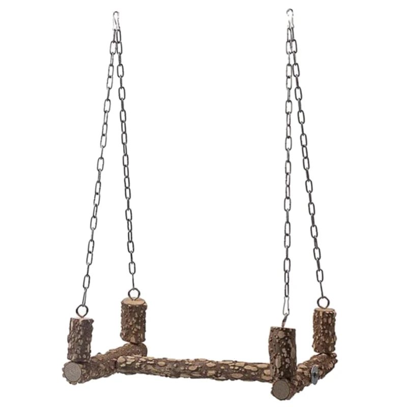 

Bird Swing for Cage Parrot Perch Natural Stand Chew Toy for Large Birds