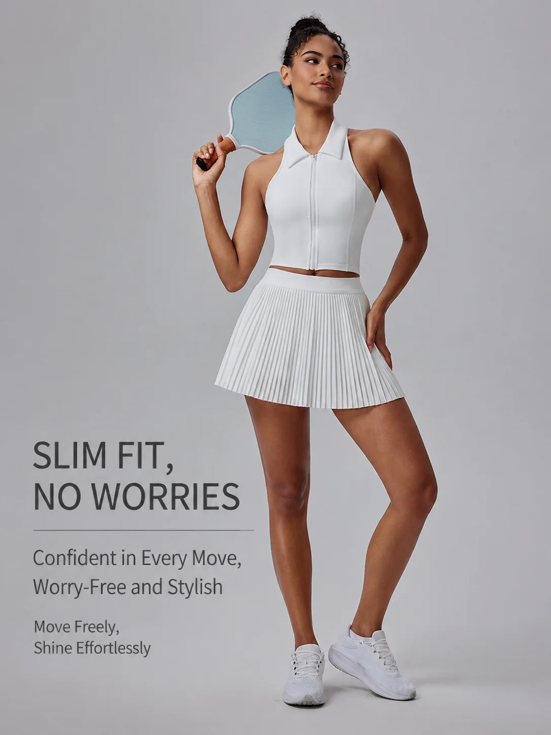 Women Tennis Skirt Set Pleated Skort Polo Sports Top High Waist Running Golf Workout Fitness Athletic Two Piece Outfit