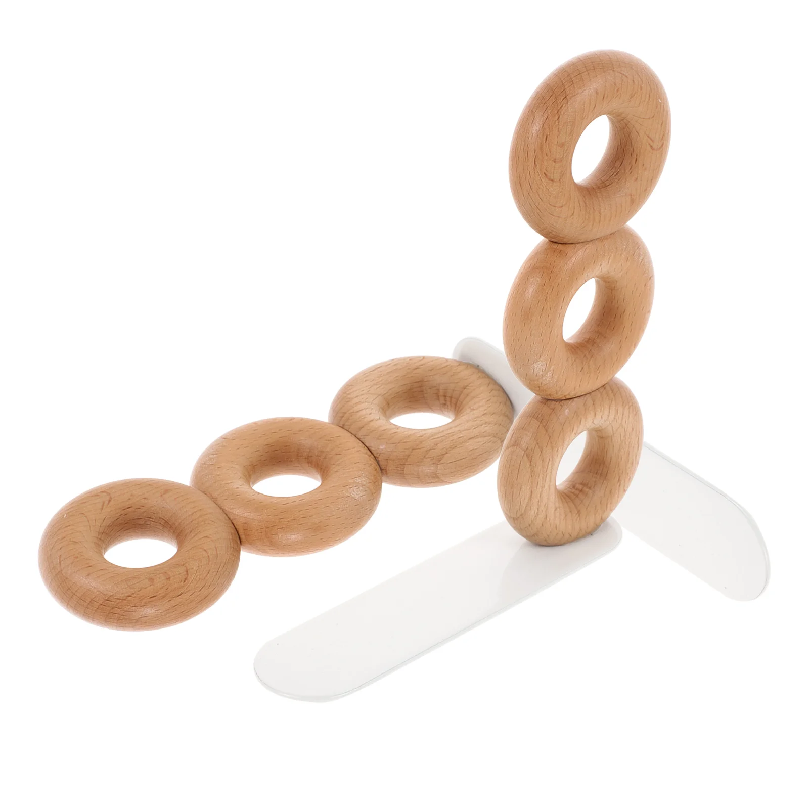 

2pcs Wooden Bookends Donut Shape Birch Wood Book Holders Desk Organizer Storage Display Decorative Unique Cute Practical