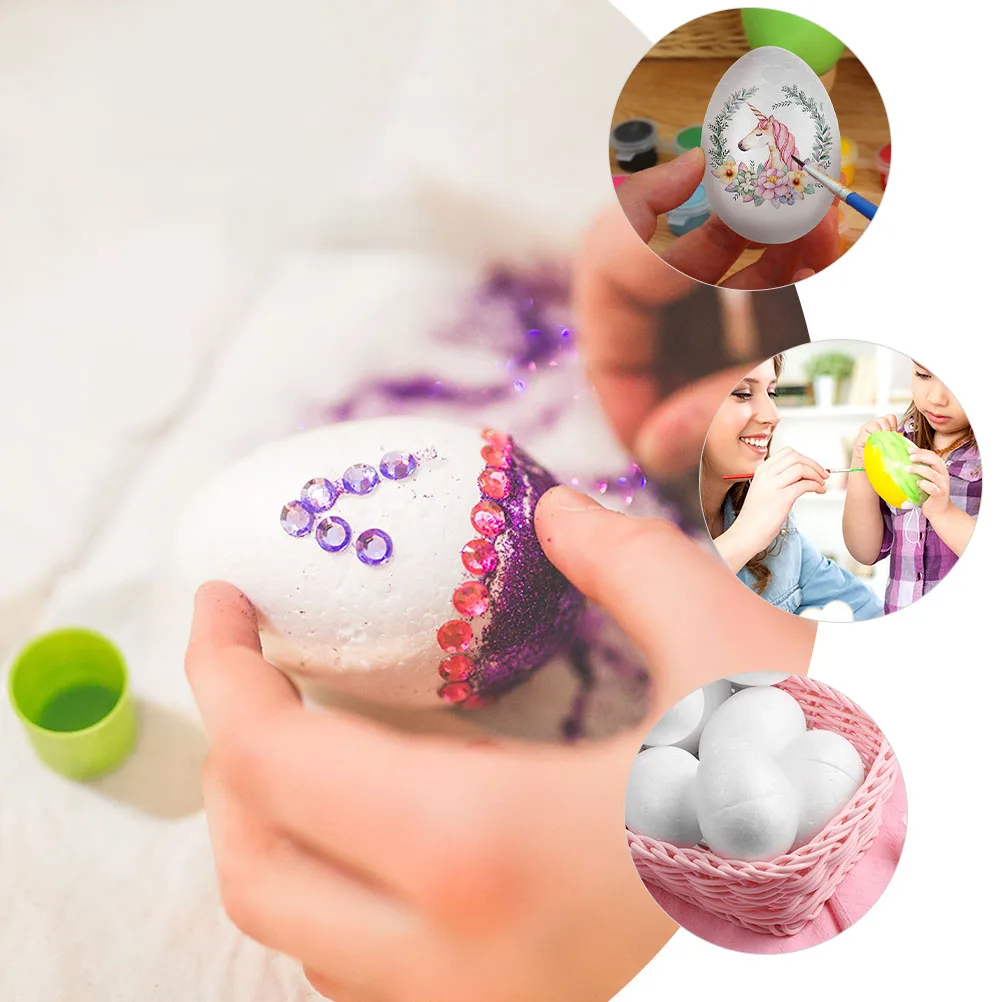 

20pcs Foam Egg Decorative Easter Painting DIY Craft Gathering Festival Fake Eggs Premium Material Kids Projects Home Classroom