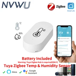 Tuya Zigbee Smart Temperature Humidity Sensor Indoor Hygrometer Controller Monitoring Work with Smart Speaker Alexa Google Home