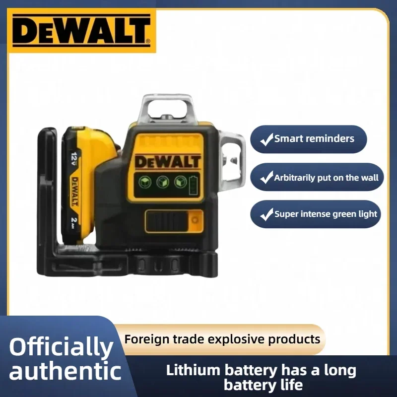 DeWalt DW089LG 12-Line 360° Green Laser Level, 12V Lithium Cordless Laser Measuring Tool Suitable for Outdoor Construction
