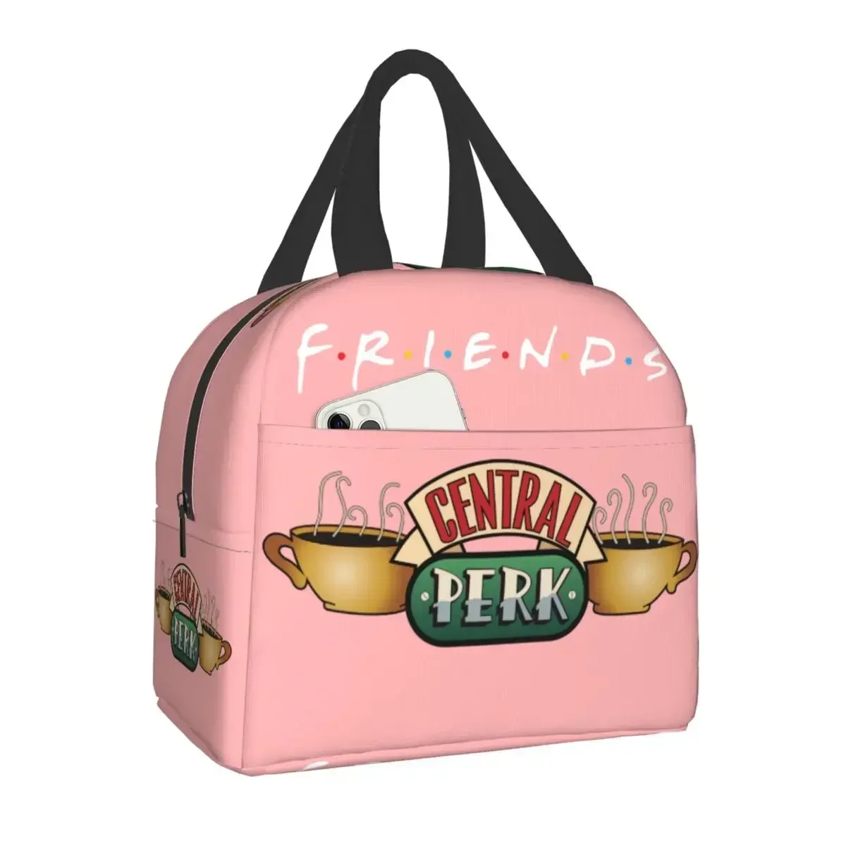 Classic TV Show Central Perk Friends Lunch Bag Cooler Insulated Lunch Box for Women Kids School Work Picnic Food Storage Bags