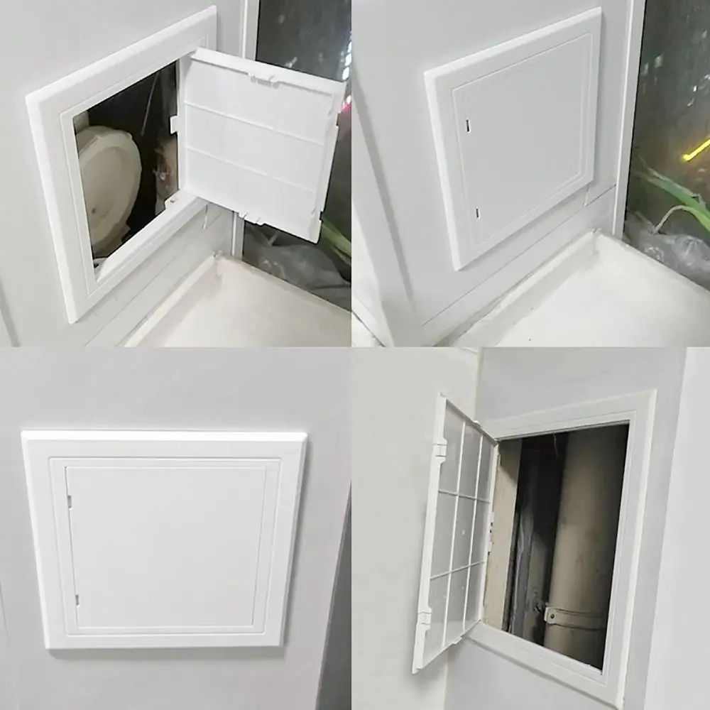 Box Door Lock White Access Panel Door Plastic Removable Inspection Hole Opening Flap Cover Plate Doors Wall Ceiling