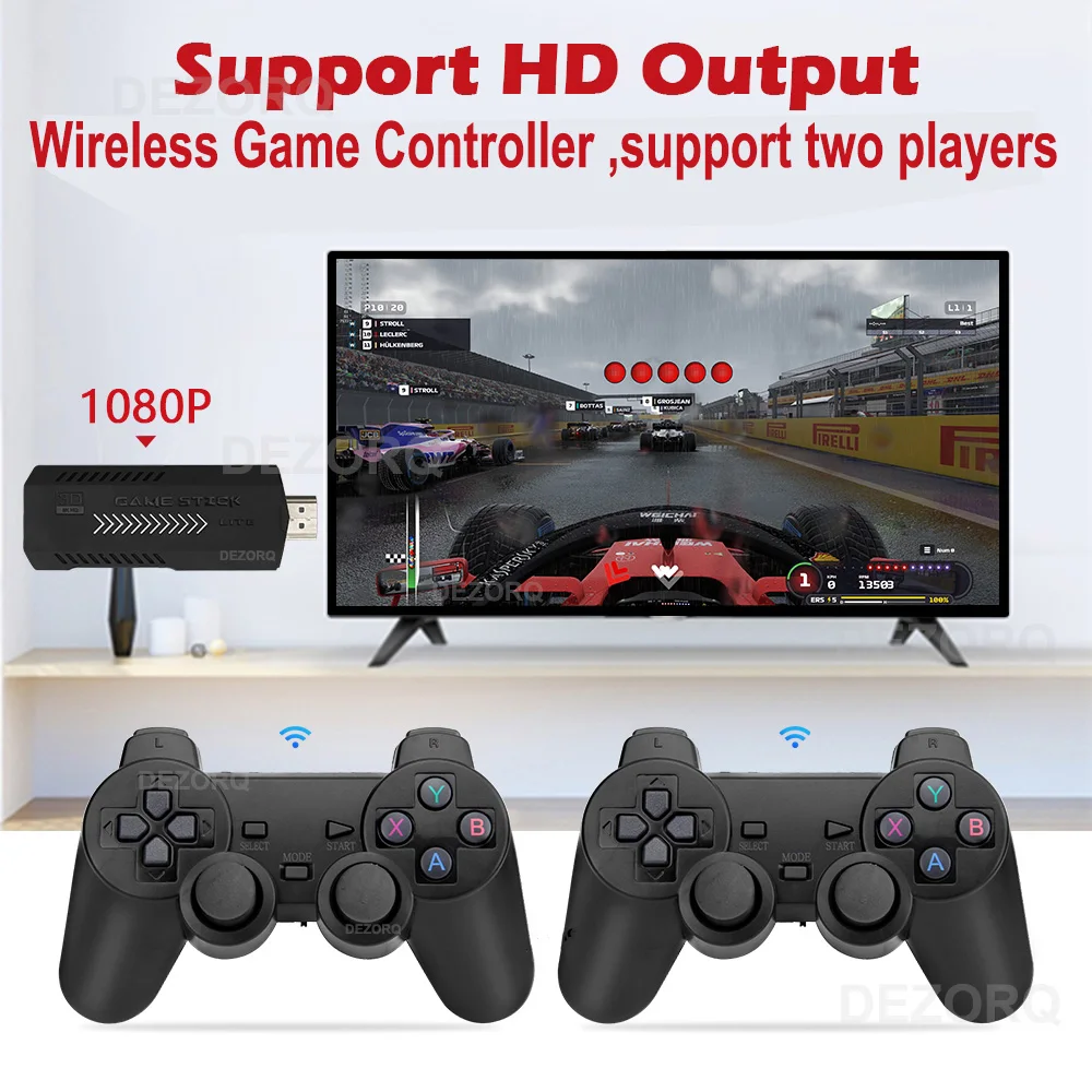 64G X2Plus Retro Video Game Console 4K HD 3D Gaming Stick Wireless Controller Built in 30+Simulators 30000+Games PS1/N64 Gift