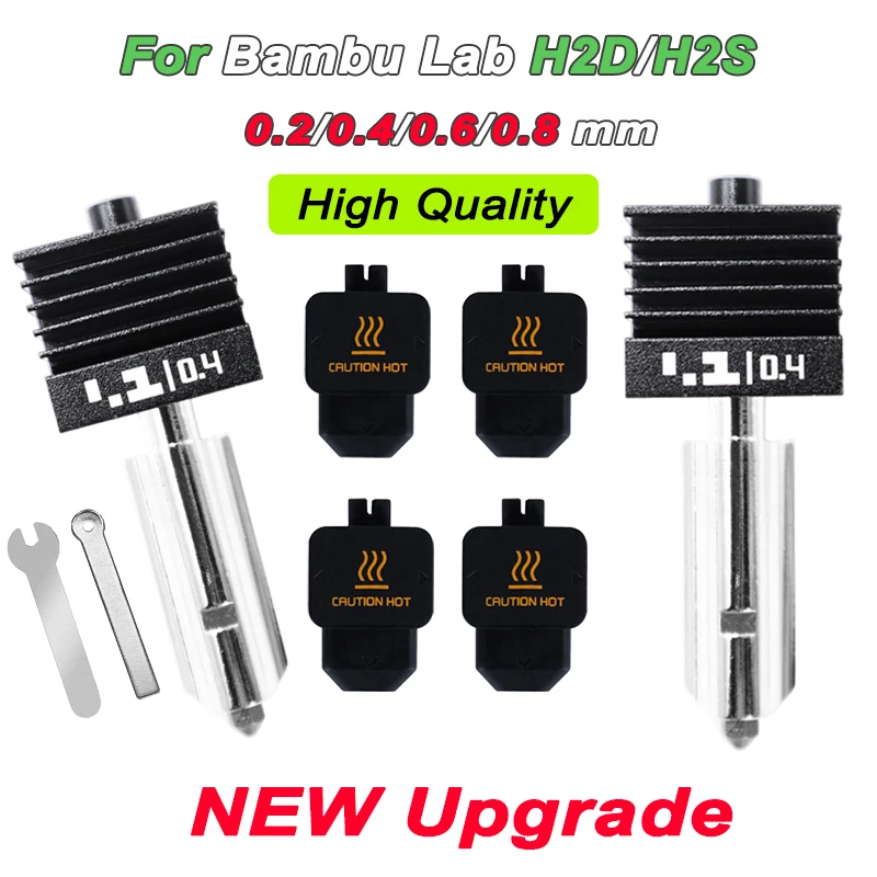 

For H2D/H2S Hotend For Bambu Lab H2D hotend kit 0.2/0.4/0.6/0.8mm nozzle H2d Hotend Standard Flow Hot end ForBambu H2S