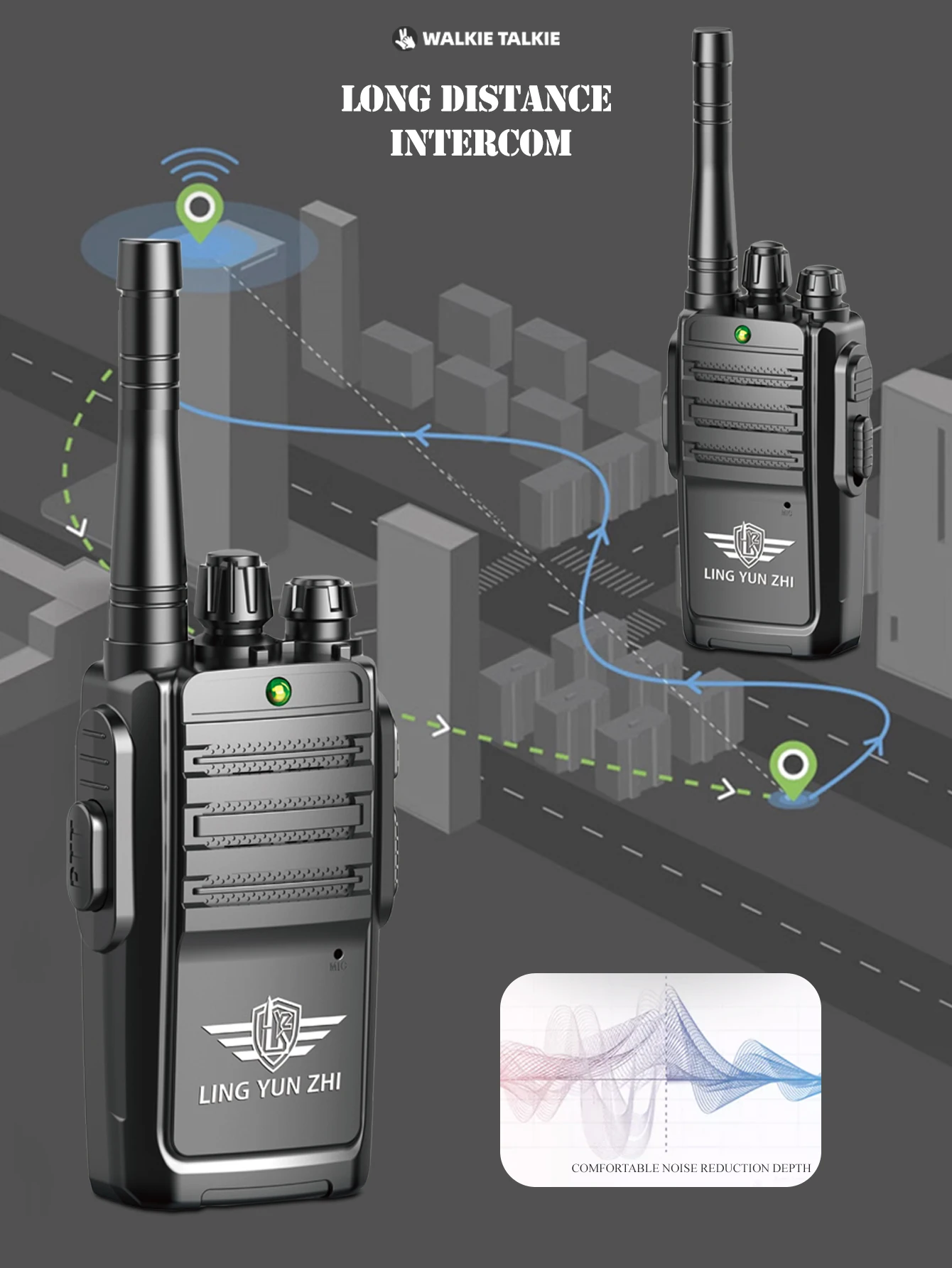 Walkie Talkie Toys, 2Pcs Simple Intercom Mini Interphone Digital Sound Indoor and Outdoor Communication Game Not Include Battery