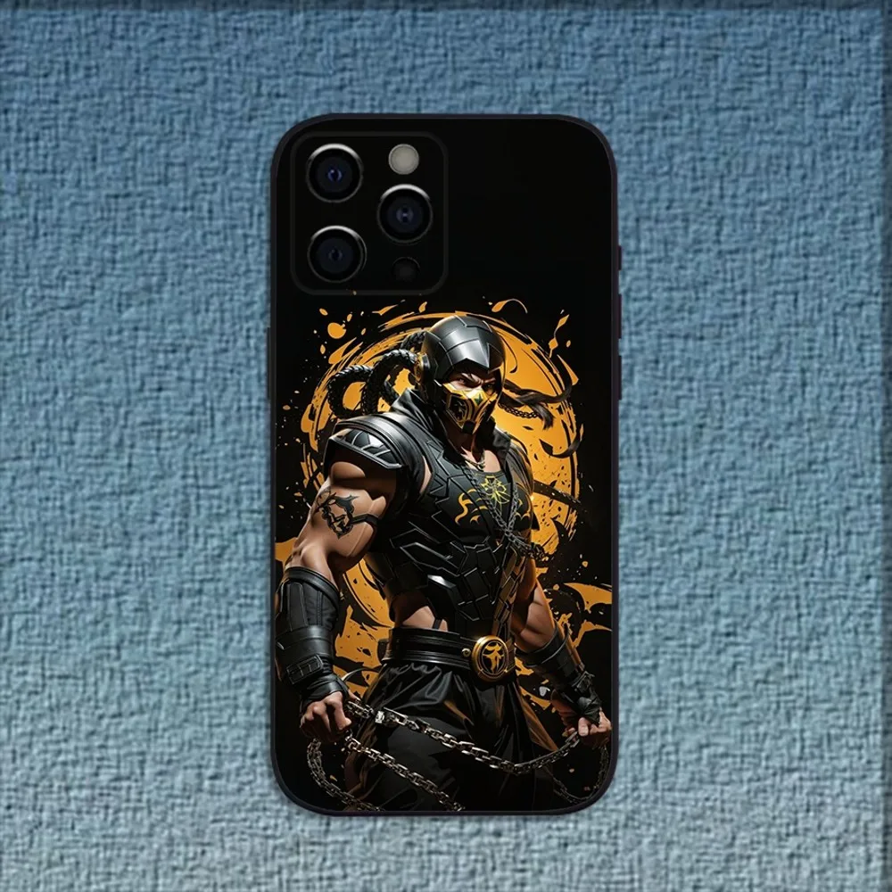 Game M-Mortal Kombat Phone Case For iPhone 16,15,14,13,12,11,Pro,X,XS,Max,XR,Plus,Mini Soft Black Cover