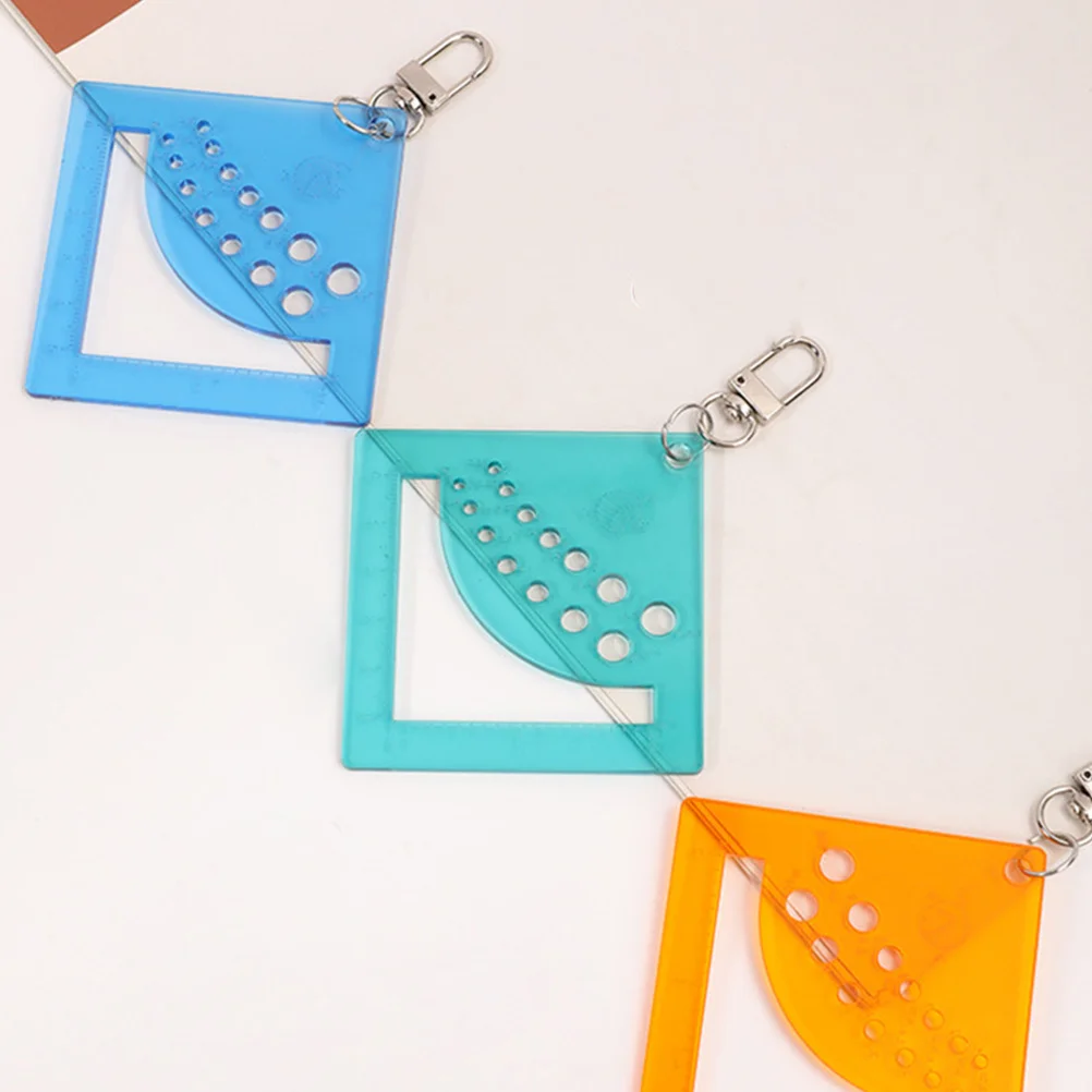 

3Pcs Portable Acrylic Knitting Gauge Ruler Transparent Needle Measuring Tool Keychain for Sweater Scarf DIY Projects