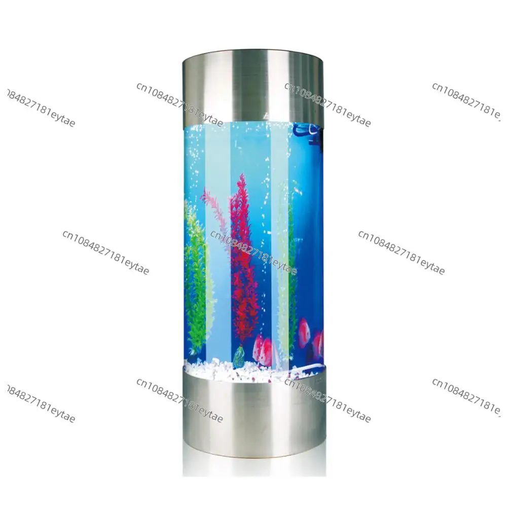 

2025 Hot Selling All Acrylic 360 Cylinder Aquarium Stainless Steel Decoration Home Shopping Mall Viewing Good Quality