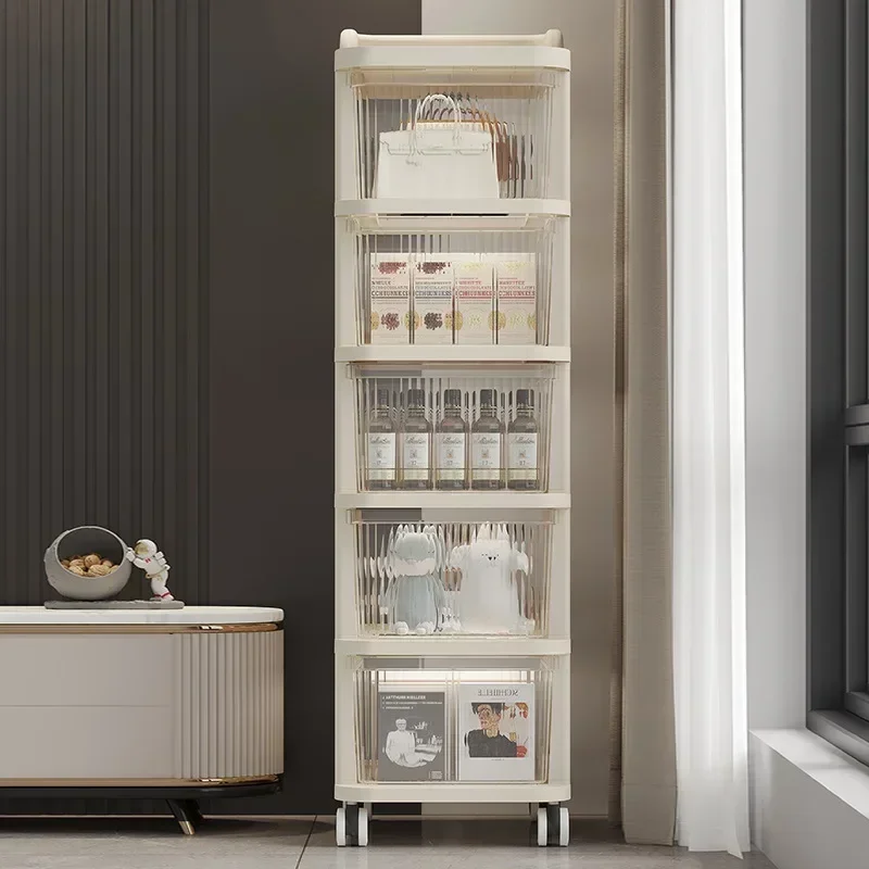 New model Stroller Shelf Kitchen Floor to Floor Bedroom Multi-layer Baby Snacks Mobile Bathroom Toilet Storage Storage Rack