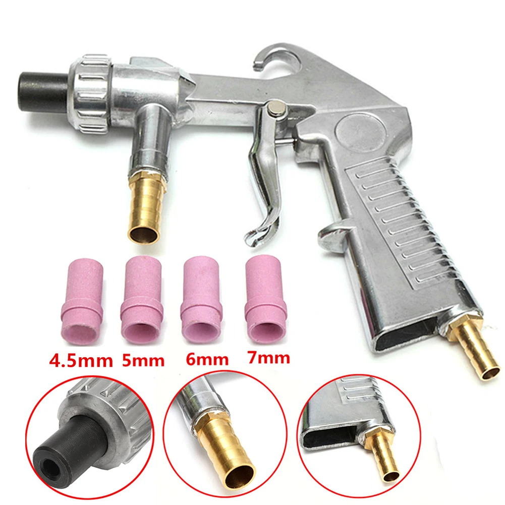 Sandblaster Air Siphon Feed Blast Gun Sand Blasting Gun with Metal Ceramic Tips