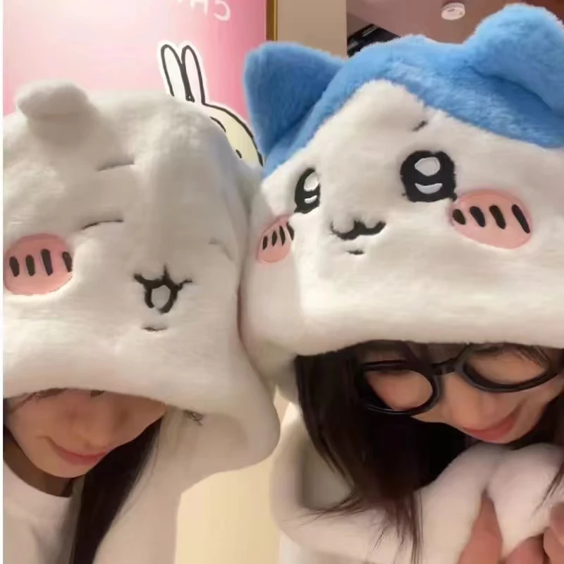 Chiikawa Cute Cartoon Hat Hachiware Usagi Warm Hat Cosplay Vlog Take Photos Prop Windproof Hats Birthday Gift