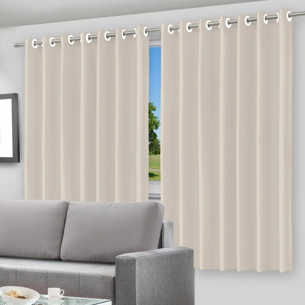 Blackout Curtain Beige W/islets-280x180cm