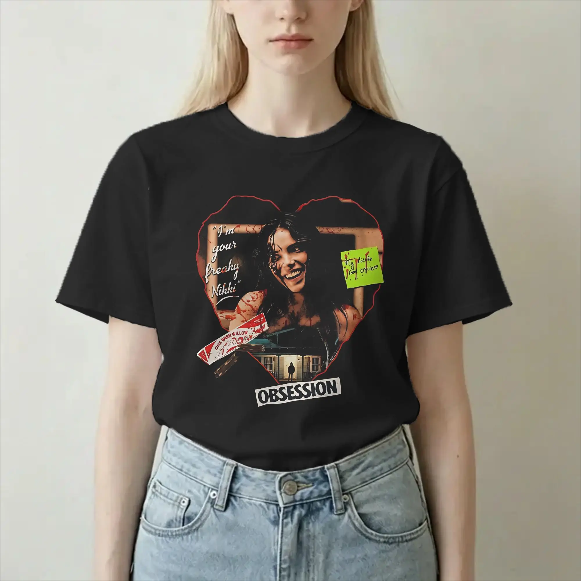 Men Women's T-Shirt Freaky Nikki Obsession 100% Cotton Tee Shirt Short Sleeve Horror Movie T Shirts Crew Neck Tops Birthday Gift