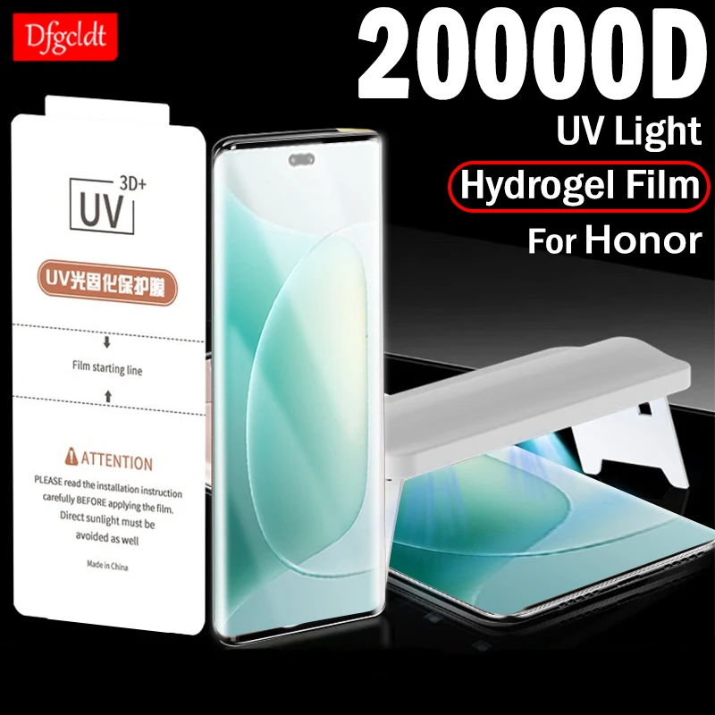 

UV Light Curing Hydrogel Film for Honor 300 200 100 90 Pro Ultra Full Curved Screen Protector for Magic7 6 5 Lite X9c X9b X9a