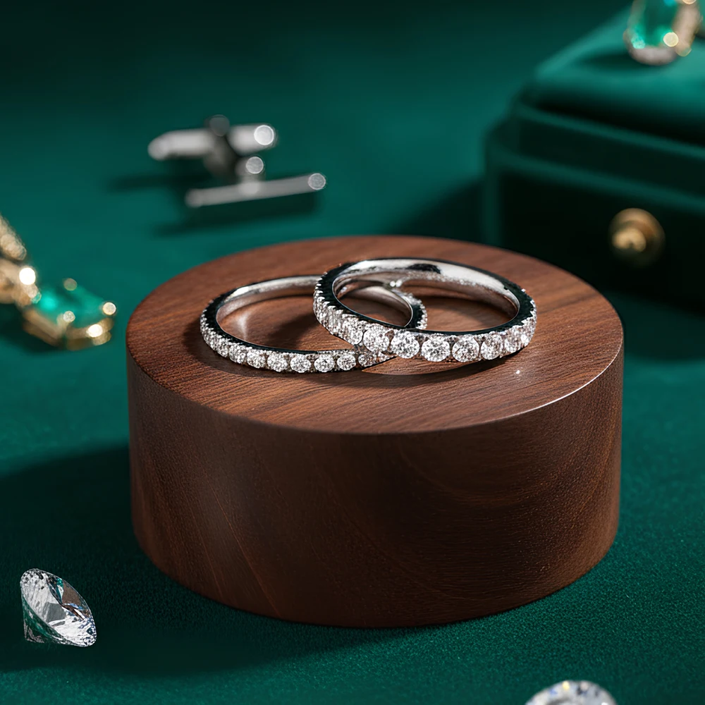 Luxuriöser Design-Ring mit Vollbesatz aus Kubischem Zirkonia für Damen Ehering Günstige Preise 316L Edelstahl Herrenschmuck Jubiläumsgeschenk – Detail 3
