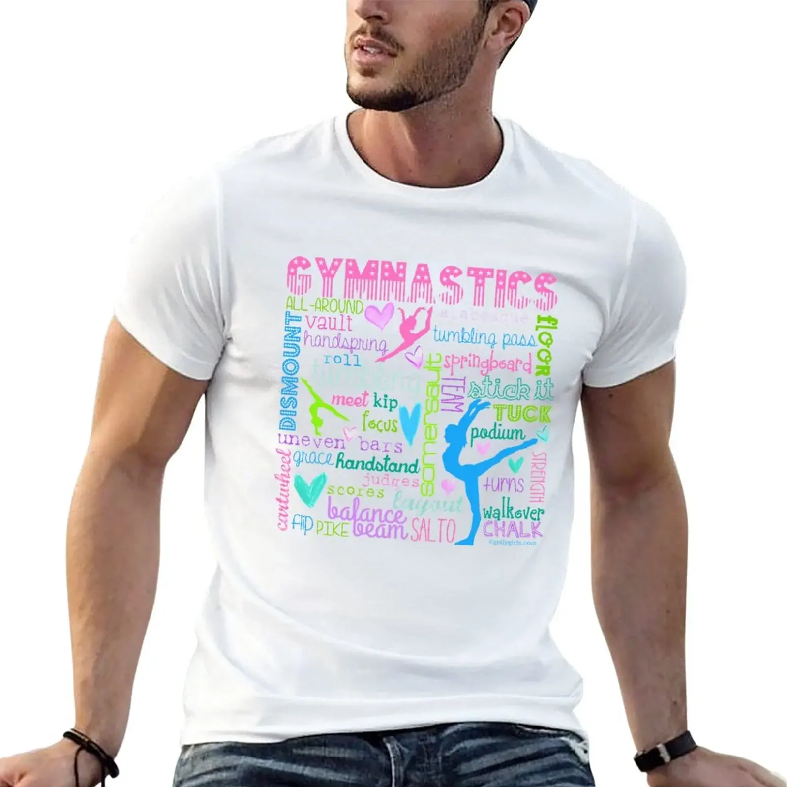 

Gymnastics Typography in Pastels T-Shirt tees Tee shirt customs design your own mens graphic t-shirts big and tall