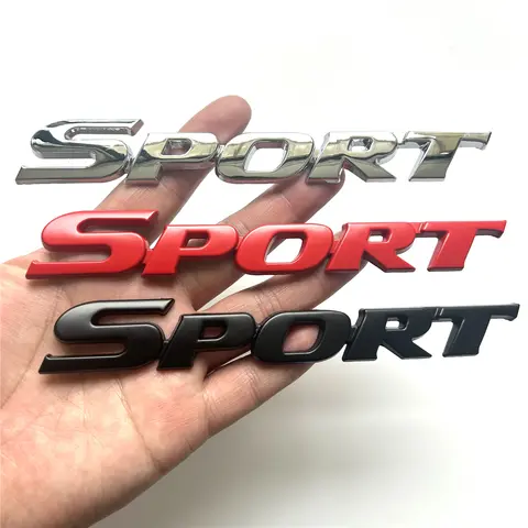 Car Accessories Sticker Styling Metal 3D Chrome Black Car Trunk Racing Sport Word Letter Logo Emblem Badge Sticker