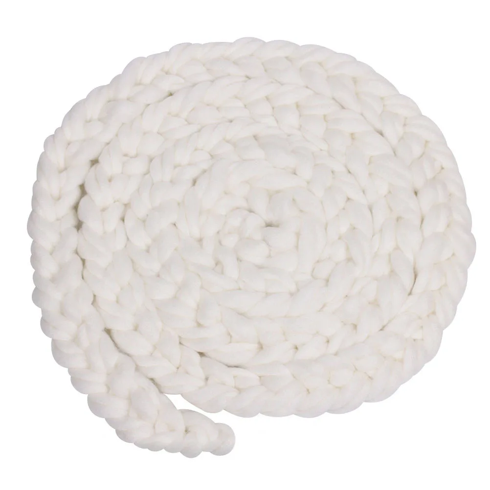 

Baby Blanket Knitted Braid Rug Newborn Photography Prop Soft Warm Mat For Studio Home Use White Braid Rugs Blanket