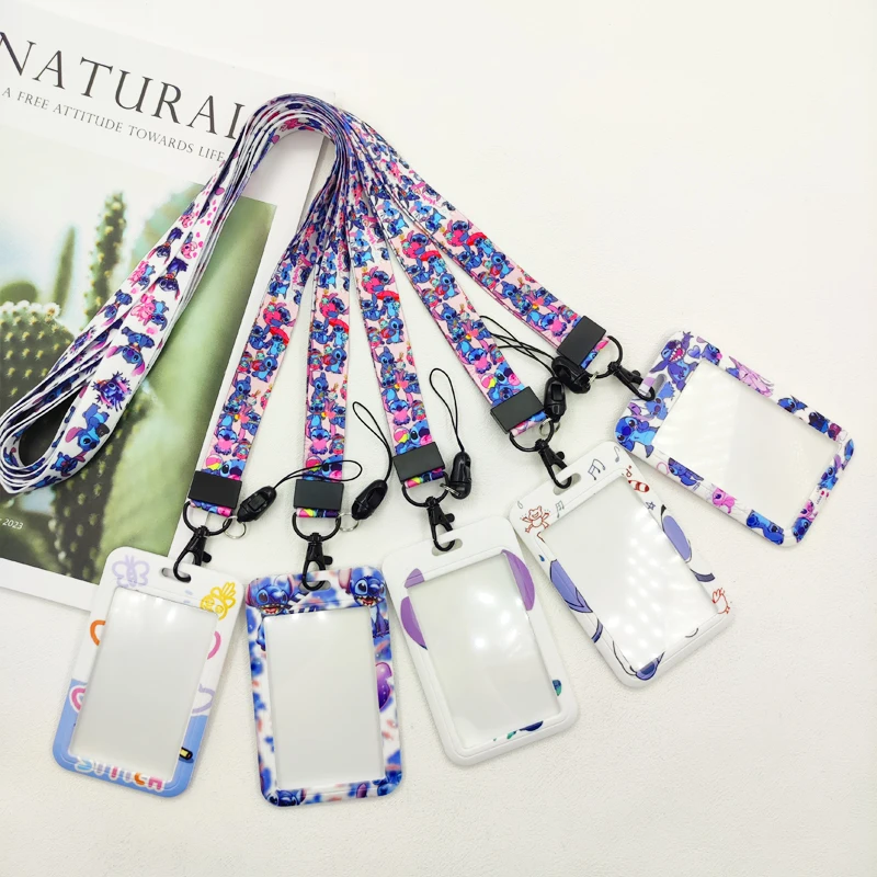 Portatarjetas con cordón de punto de Disney, portatarjetas con insignia de metro de dibujos animados Kawaii, tarjetero con cordón para Campus de estudiantes