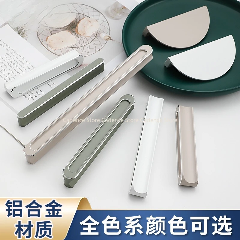 Modern Simple Length Cabinet Handle Aluminum Alloy Kitchen Cabinet Drawer Knob Cupboard Wardrobe Furniture Hardware Door Knobs