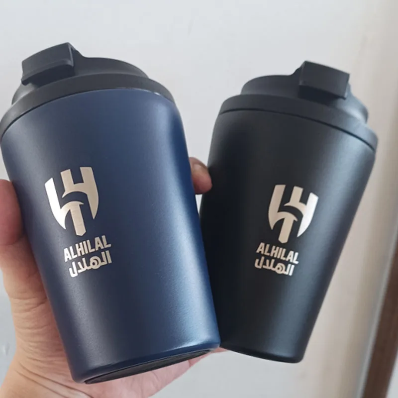 

1 pcs Al-Hilal Saudi logo Stainless Steel Cup Vacuum Flasks Outdoor Hot Cold Drink Coffee Mug Wholesale 345ml gift cups