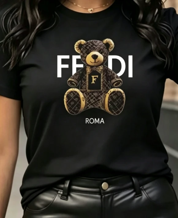 2026 new Retro Patchwork Fur-Bear Pattern T-Shirt - Men's and Women's Universal Printed Streetwear T-Shirt