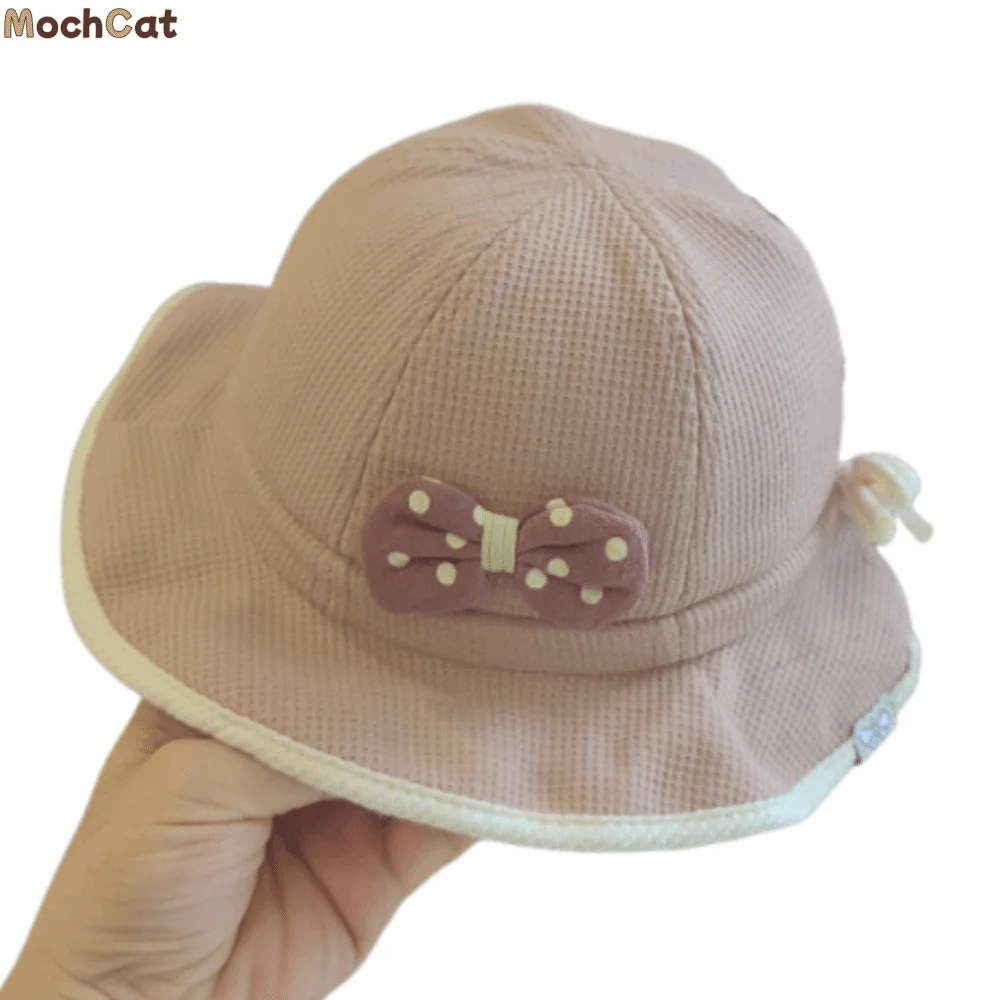 

Повседневная детская панама с рюшами и бантиками, дышащая милая рыбацкая шляпа с мягкими полями INS, детская шляпа с солнцезащитным козырьком, повседневное использование
