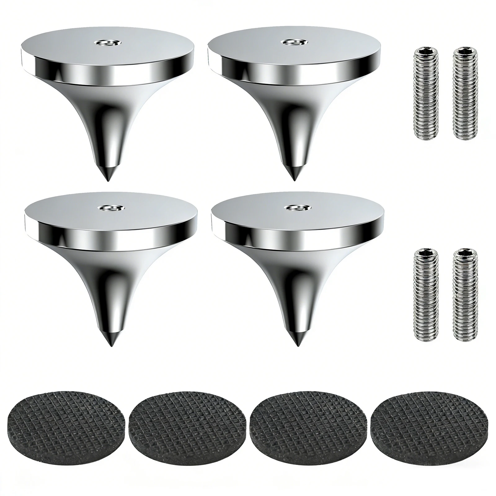 XSSH Audio Steel Conical Floor Nail Isolation Foot Pad for Speaker Subwoofer Amplifier CD Player Turntable Speaker Stand Support