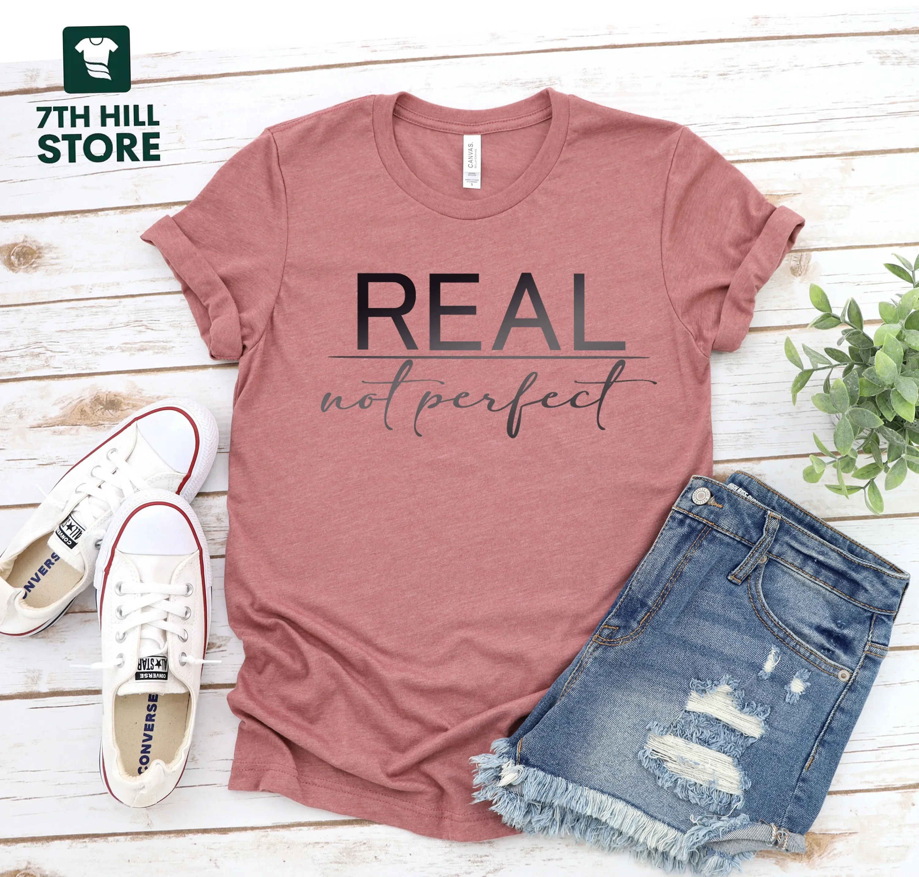 Real Not Perfect Positive Vibes T Shirt Motivational Love Myself Your Life for Her Birthday Mothers