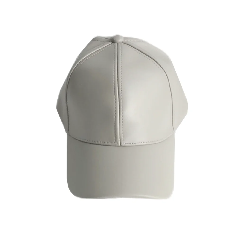 PU Leather Baseball Cap Macaron Color Duck Tongue  Shading Hip-Hop Hat Men and Women Outdoor Wild