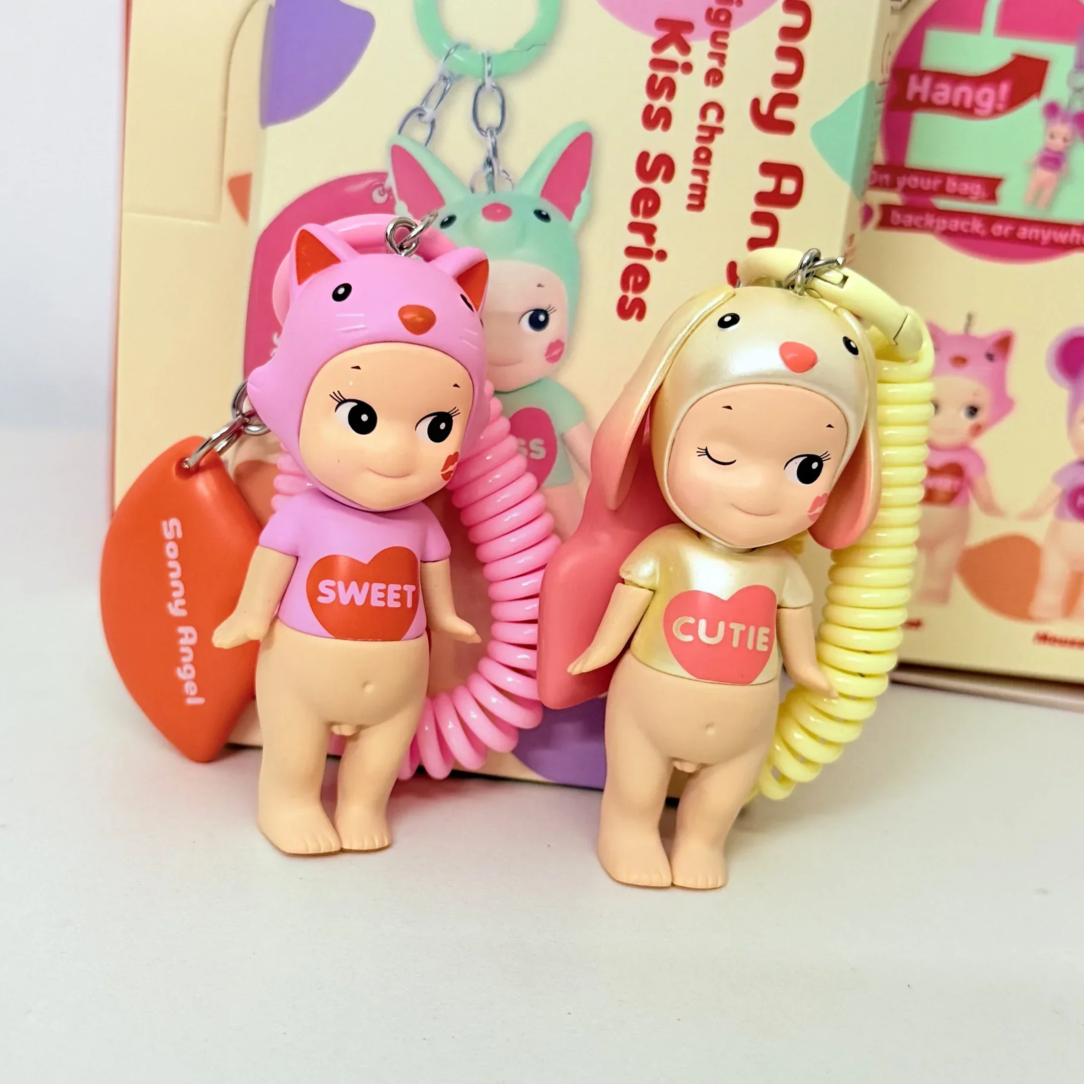 6Pcs Box Sonny Angel Blind Box Kiss Kiss Series Mini Figure Anime Keychain Cute Doll Pendant Gift for Kids Girls Boys Birthday