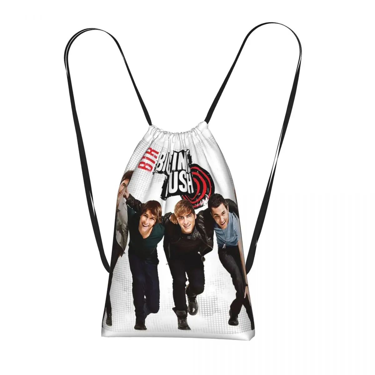 Big Time Rush BTR Drawstring Backpack Sports Gym Bag Portable Travel Drawstring Bag for Men Women