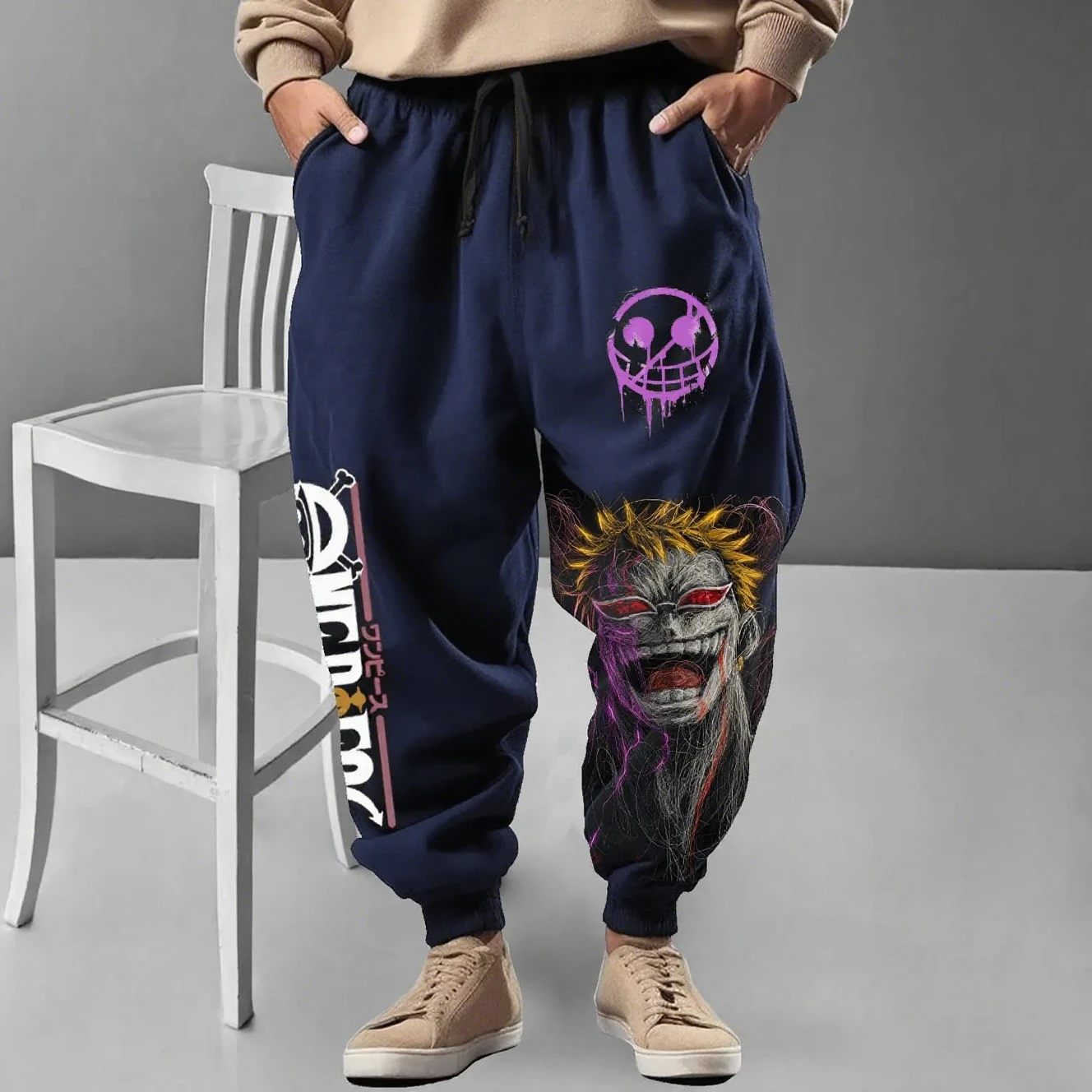 

One Piece Luffy Zoro Anime Men's Pants Streetwear Casual Trousers Japanese Graphic Printed Sweatpants Hip Hop Spring Autumn Y2k