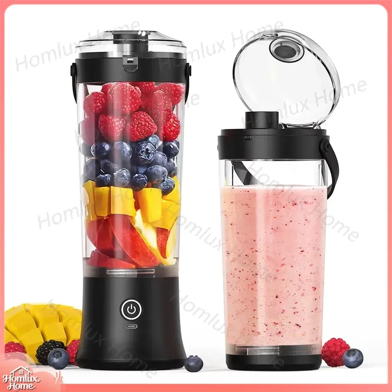 Portable Blender USB Type C Rechargeable Juicer Cup 500ml Mini Smoothie Maker for Home Outdoor Travel Fruit Vegetable Mixer