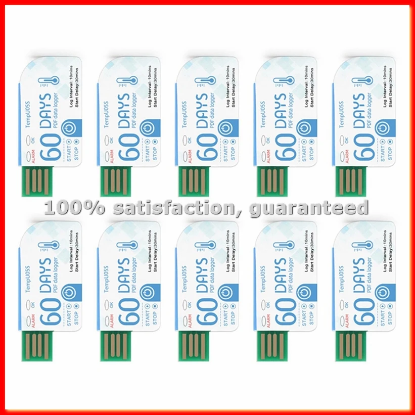 

10 шт. USB-термогигрометры TempU05S для записи данных, одноразовые, на 60 дней, анализатор температуры с PDF-отчетом, USB-термогигрометр-ABWY