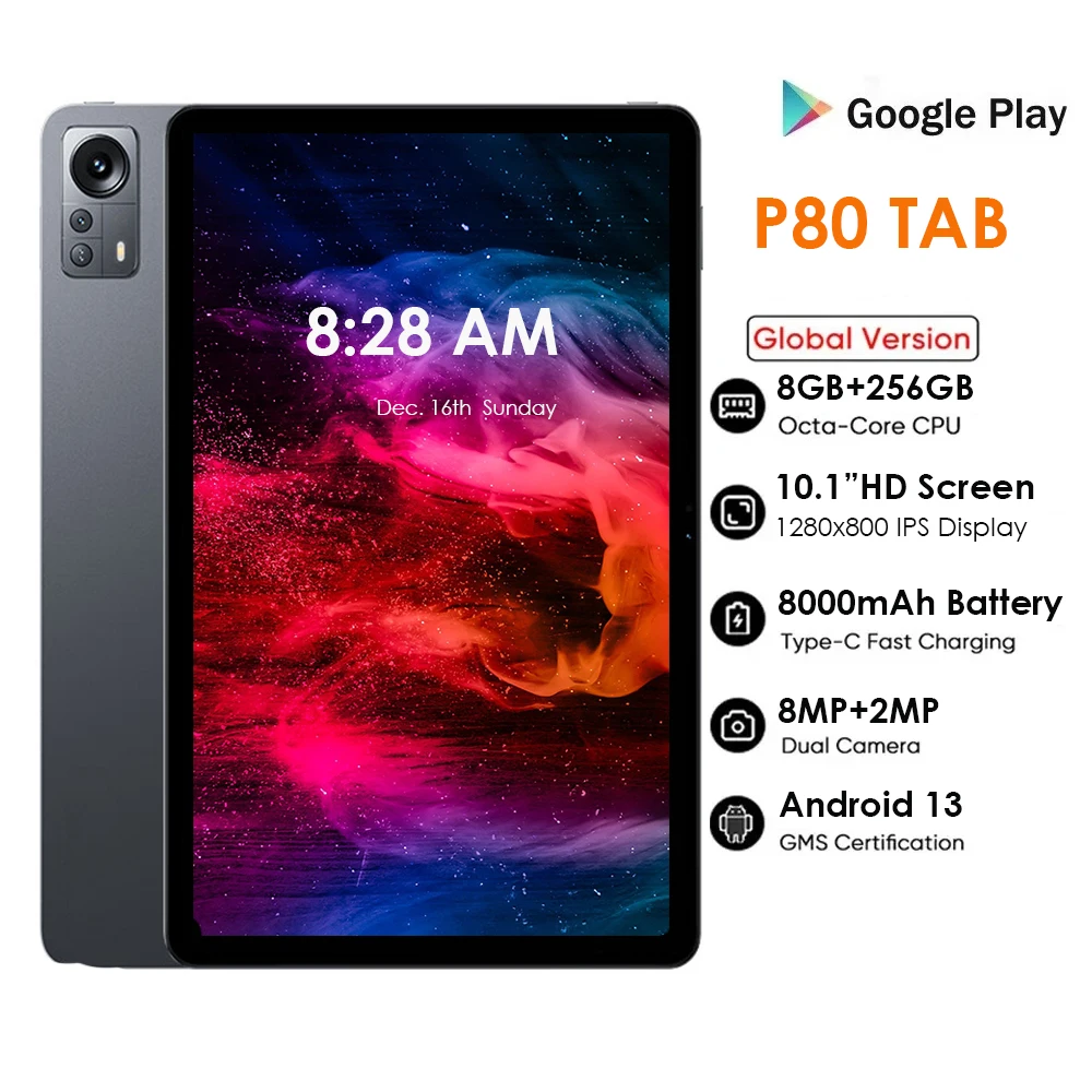 

New 10.1" IPS HD Screen Android 13.0 Tablet PC Octa-Core 8GB RAM 128/256GB Storage Dual SIM 4G GPS WiFi Bluetooth Tab планшет