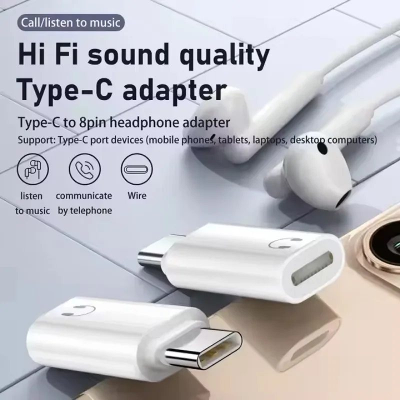 

USB C Adapter IP Audio Dongle Headset Converter for IP 16/15 Pro Max Samsung S25 for Audio Type C Charger Connector