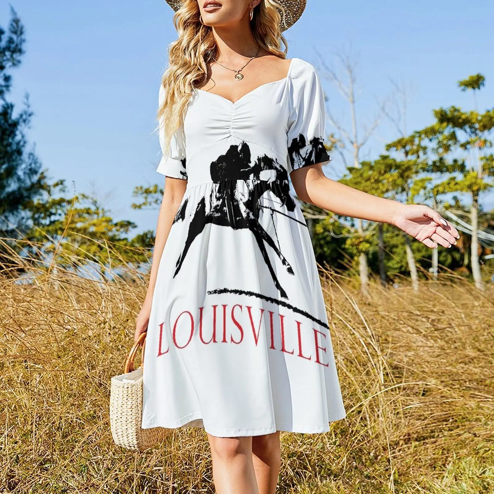 Red Louisville Race Horse Short Sleeved Dress dress summer summer dresses women 2025 women dress