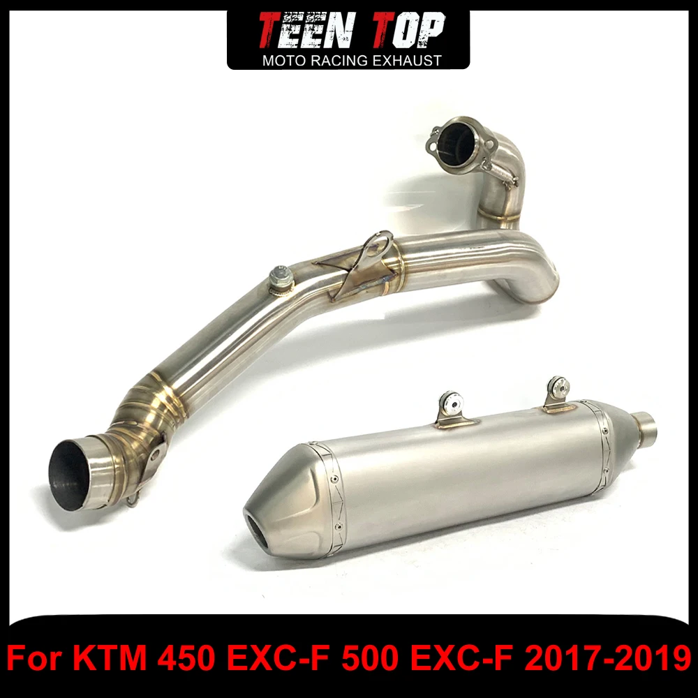 For KTM 450/500 EXC-F Full Exhaust System Dirt Bike Escape For Husqvarna FE501 FE450 2017-2019 Exhaust Elbow Stainless Steel