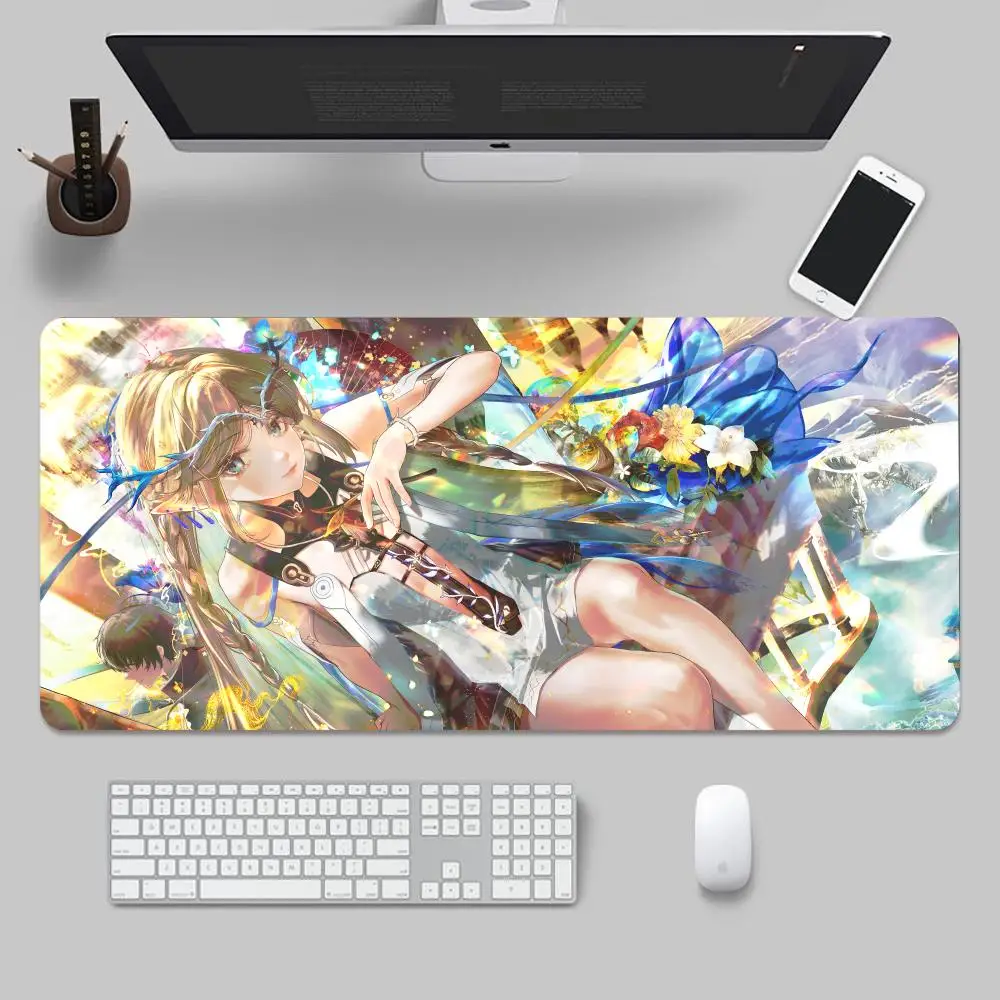 Коврик для мыши Wuthering Waves Cartethyia, коврик для мыши, коврик для мыши, настольные коврики, игровые аксессуары, детали ПК XXL90x40 см