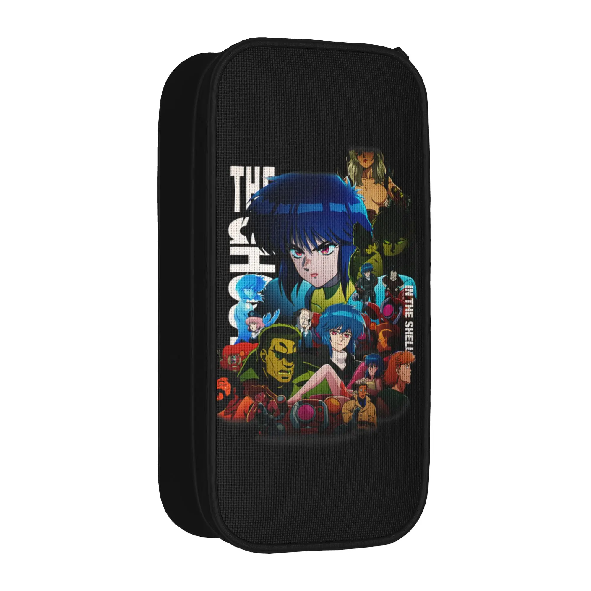 GHOST IN THE SHELL Collage Pencil Case Classic   Pen Holder Bags Student Big Capacity School Supplies Zipper Pencil Pouch