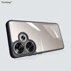 Poco F6 용 케이스, 하드 클리어 PC, 소프트 TPU 엣지, 충격 방지, 휴대폰 후면 보호 쉘, Funda Coque