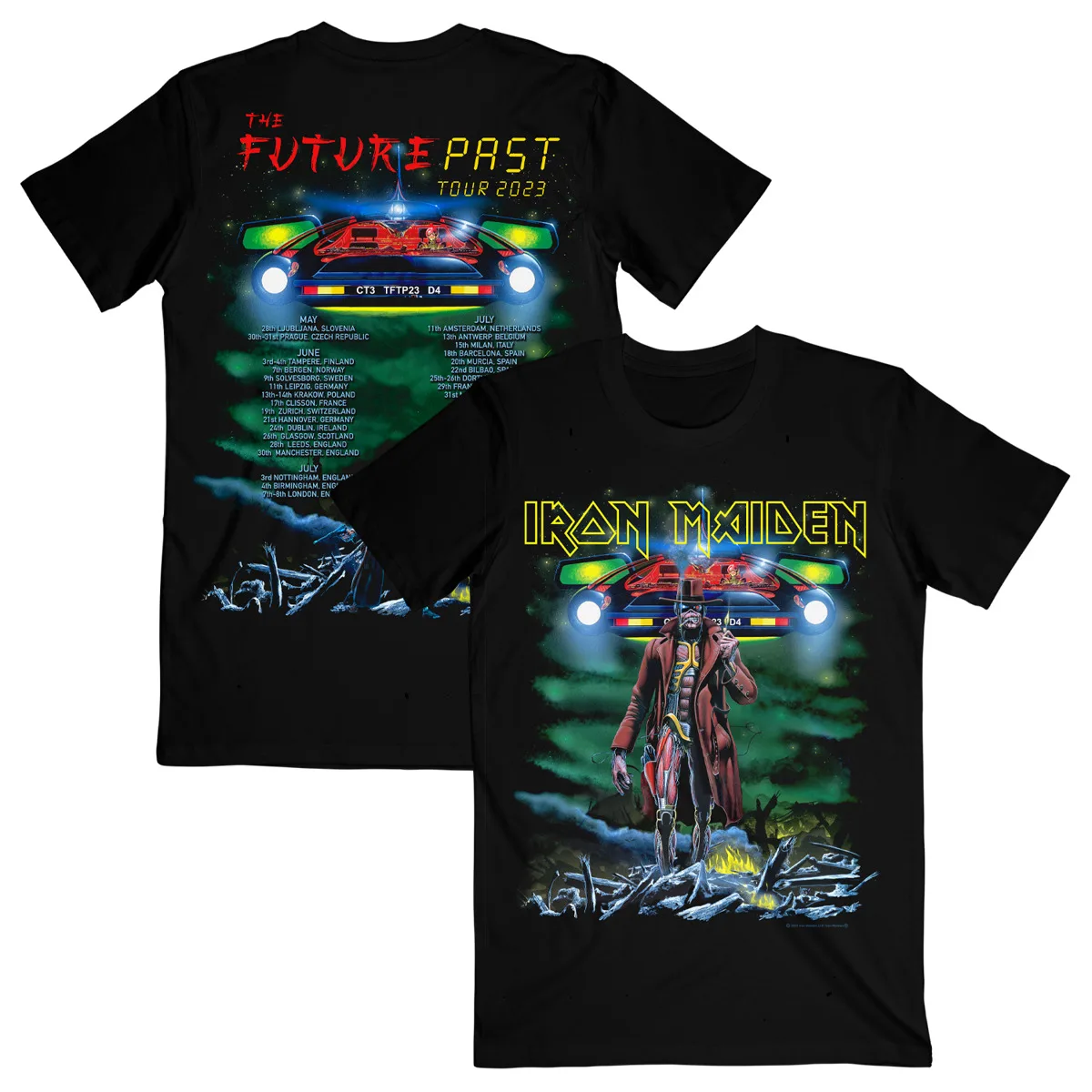 

IRON-MAIDEN shirt FUTURE PAST TOUR 2023 TEE New Black Tshirt Fullsizes 2SIDE