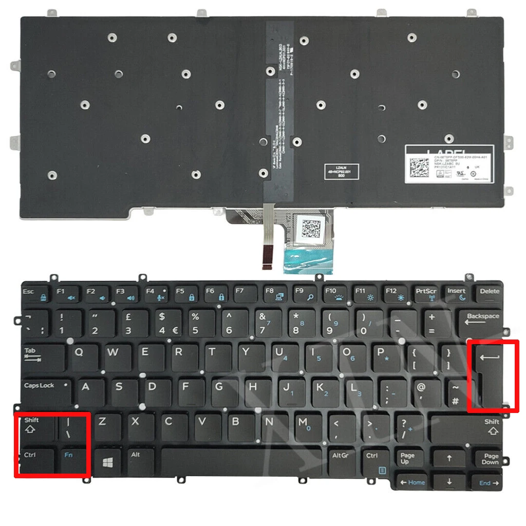 

UK Backlit Laptop Keyboard For Dell Latitude 13 7370 E7370 13-7000 13-E7370 08T5PP 8TP