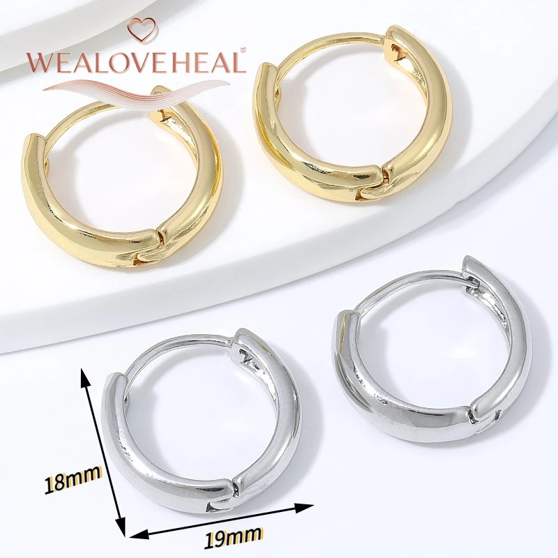 18K vergoldete klobige Huggie-Ohrringe für Frauen, minimalistische flache Röhren-Creolen, modischer Alltagsschmuck, Geschenk zum Valentinstag oder Geburtstag – Detail 17