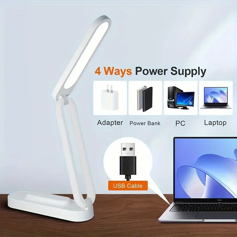 1pc LED Desk Light Foldable Reading Light USB Desk Light With Touch Sensing And Battery Charging Foldable And Portable lamp