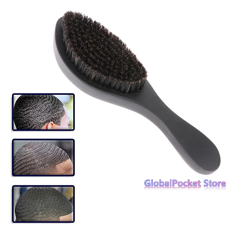 

[TG823]Curved Soft Boar Bristle Wave Hair Brush Wooden Handle Premium Magic Wave Brush